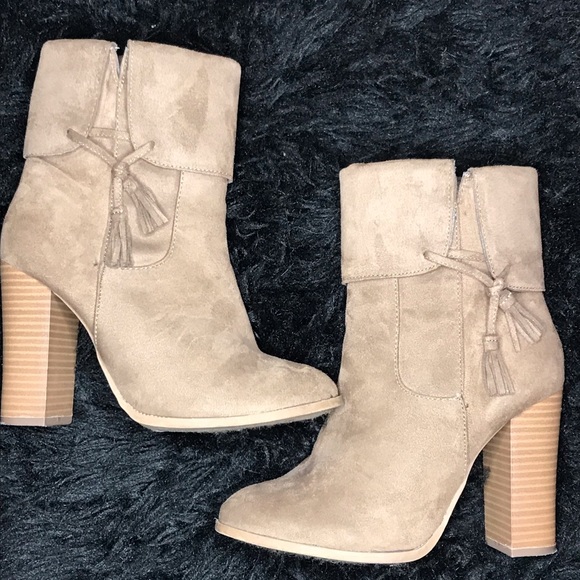 Ankle heel boots suede gray - Picture 1 of 2